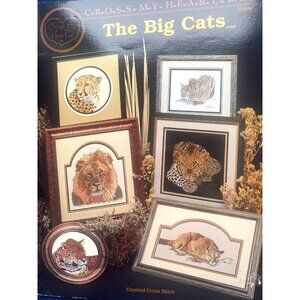 The Big Cats 1990 Cross My Heart Cross Stitch Pattern Booklet